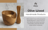 Rustic Olive Wood Mortar and Pestle Herb Spice Grinder - M or L