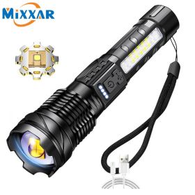 ZK20 Tactical Flashlight: High Power USB Rechargeable/Survival (Optical Zoom: ZOOM, Emitting Color: 1500 mAh)