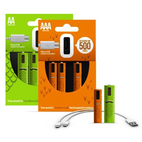 ECO Recharge 4-Pack USB AA or AAA Batteries: For Emergency