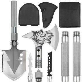 Folding Tactical Survival Shovel w/Multi-Tool Accessories/Gear (Color: Shovel Axe Set H)