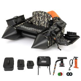 Inflatable Fishing Float Tube w/Detachable Gear Storage System (Color: Camouflage)