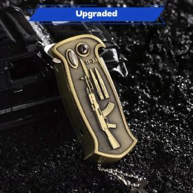 1pc 3-in-1 Lighter, Butane Lighter, Bottle Opener Lighter, Outdoor Emergency Lighter, Tactical Design Engraved Lighter, Portable Lighter for Camping (Color: Rifle style)