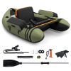Inflatable Fishing Float Tube with Pockets/Fish Measuring Ruler
