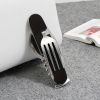 Steel 6in1 Survival Cutlery Multi-Tool: Knife/Fork/Spoon/Openers