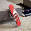 Steel 6in1 Survival Cutlery Multi-Tool: Knife/Fork/Spoon/Openers