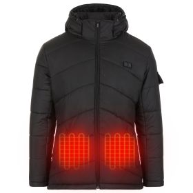 Helios Heated Coat: USB-Powered Winter Warmth/Outdoor  Use (Color: Black- Female, size: large)