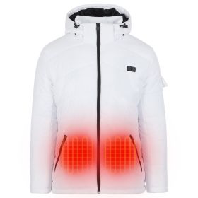 Helios Heated Coat: USB-Powered Winter Warmth/Outdoor  Use (Color: White-Female, size: large)