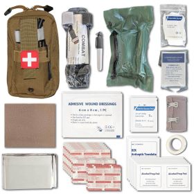 Excursion Field First Aid Kit (IFAK) – 44pcs Compact Tactical Kit (Color: Tan)