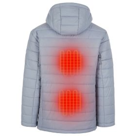 Helios Heated Coat: USB-Powered Winter Warmth/Outdoor  Use (Color: Silver Gray- Male, size: xxl)