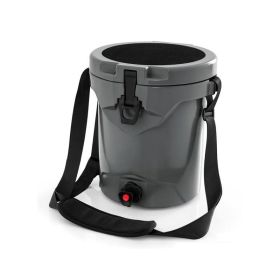 Portable Insulated Drink Cooler: 10Qt Ice Chest/Adjustable Strap (Type: Coolers, Color: Grey)