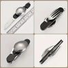 Steel 6in1 Survival Cutlery Multi-Tool: Knife/Fork/Spoon/Openers