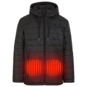 Helios Heated Coat: USB-Powered Winter Warmth/Outdoor  Use (Color: Black- Male, size: Xl)