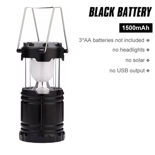 Solar LED Camping Lantern – Rechargeable Light w/Power Bank