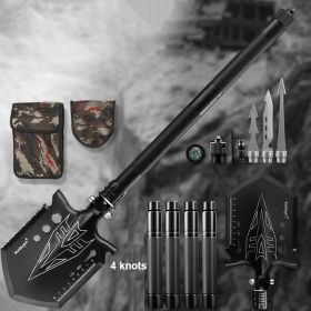 Folding Tactical Survival Shovel w/Multi-Tool Accessories/Gear (Color: Shovel B 4 Knots)
