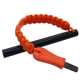 Hot Strike Ferro Rod Fire Starter – Large Flint/Steel Survival Tool (Color: Orange)