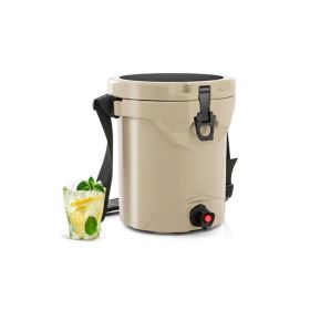 Portable Insulated Drink Cooler: 10Qt Ice Chest/Adjustable Strap (Type: Coolers, Color: Beige)