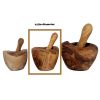 Rustic Olive Wood Mortar and Pestle Herb Spice Grinder - M or L