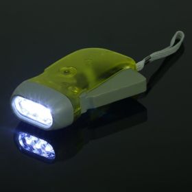 Manual Crank Emergency Flashlight | Powered Without Batteries (Color: Yellow)