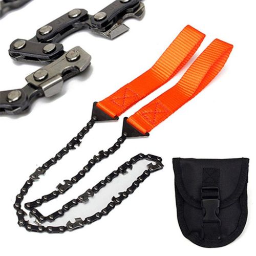 Pocket Chainsaw 25.5" Self-Cleaning w/Holster: Survival/Camp