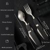 6-in-1 Stainless Steel Survival Cutlery Set – Folding Multi-Tool
