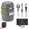 5-Piece Aluminum Mess Kit with Pot Bowl, Utensils & Mesh Bag