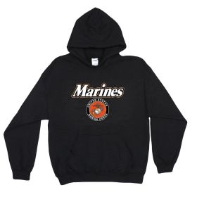 PULLOVER/HOODED BLK S/SHIRT (Option: MARINE LOGO L)