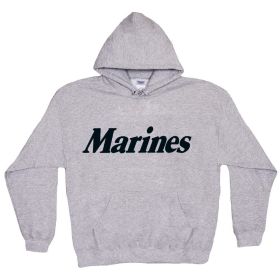 PULLOVER/HOODED GREY S/SHIRT (Option: MARINES L)