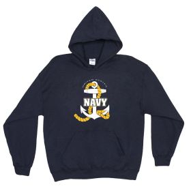 MEN'S HOODED S/SHIRT (Option: NAVY/NAVY LOGO L)