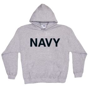 PULLOVER/HOODED GREY S/SHIRT (Option: NAVY L)