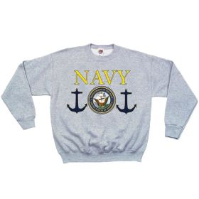 NAVY SEAL CREWNECK SWEATSHIRT GREY (Option: L)
