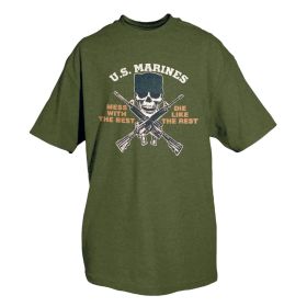 US MARINES (Option: MESS WITH BEST TSHIRT OD L)