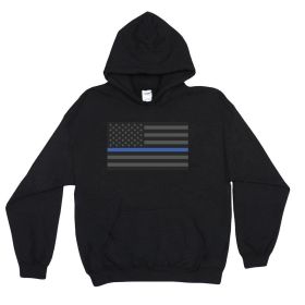 PULLOVER/HOODED POLICE/THIN BLUE LINE BLACK (Option: L)