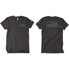 USA FLAG/THIN BLUE LINE T (Option: SHIRT BLACK 2SIDED)