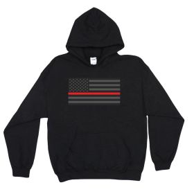 PULLOVER/HOODED POLICE/THIN RED LINE BLACK (Option: L)