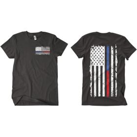 VINTAGE BLUE & RED LINE MEN'S T (Option: SHIRT BLACK  L)