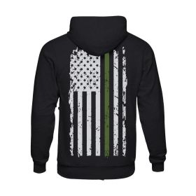 PULLOVER/HOODED VINTAGE GREEN LINE BLACK (Option: L)
